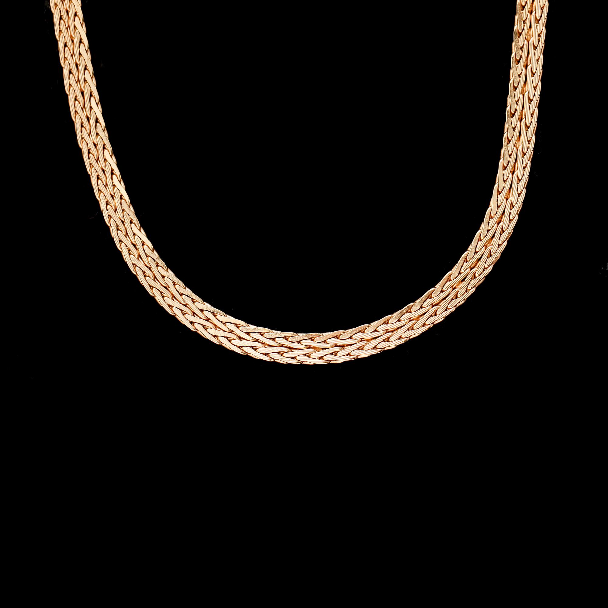 COLLIER, 18 k guld, fantasilänk. Vikt ca 19 gram.