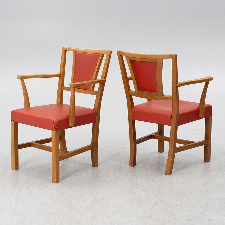 Josef Frank, a set of six armchairs, model B2163, Svenskt Tenn.