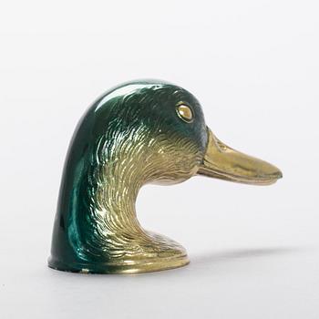 FLASKÖPPNARE, "Ducky" Paris, bemålad mässing, 1900-talets andra hälft.