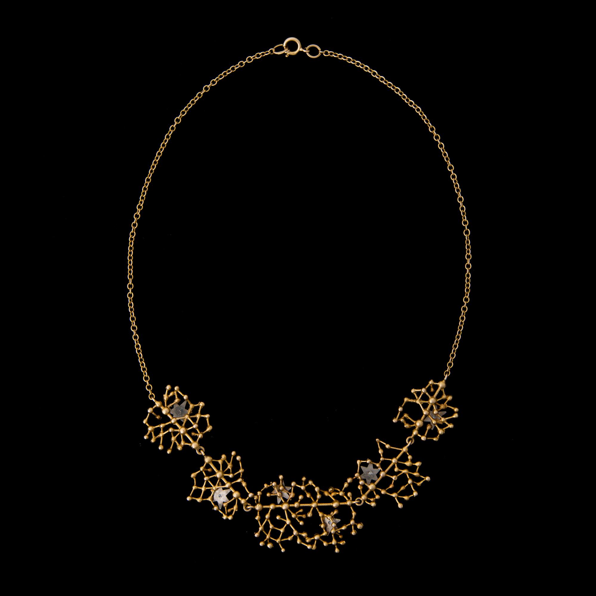 NECKLACE, "Tähtitaivas", 8/8 cut diamonds, 14K gold. Kultakeskus 1974.