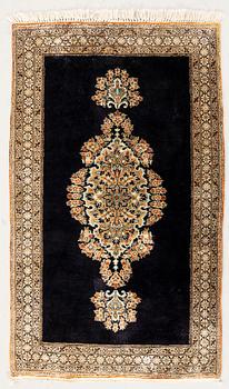 Ghom silk rug old/semi-antique approximately 131x78 cm.