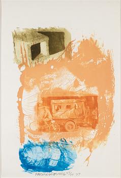 Robert Rauschenberg, fotogravyr i färg, 1997, signerad 24/44.