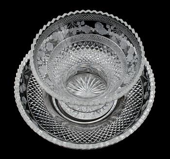 SKÅL PÅ FAT, kristall, 1900-tal.