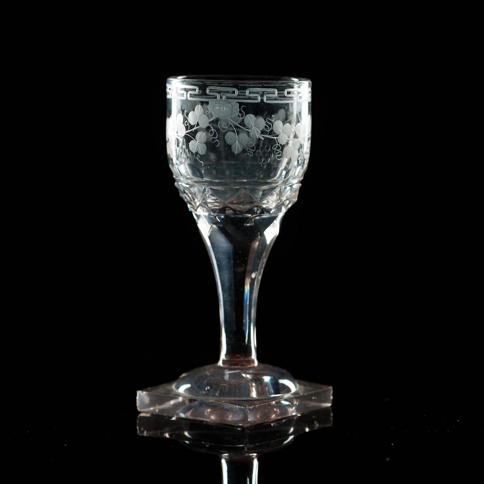LIKÖRGLAS, sex stycken. Tyskland, Empire 1810-20.