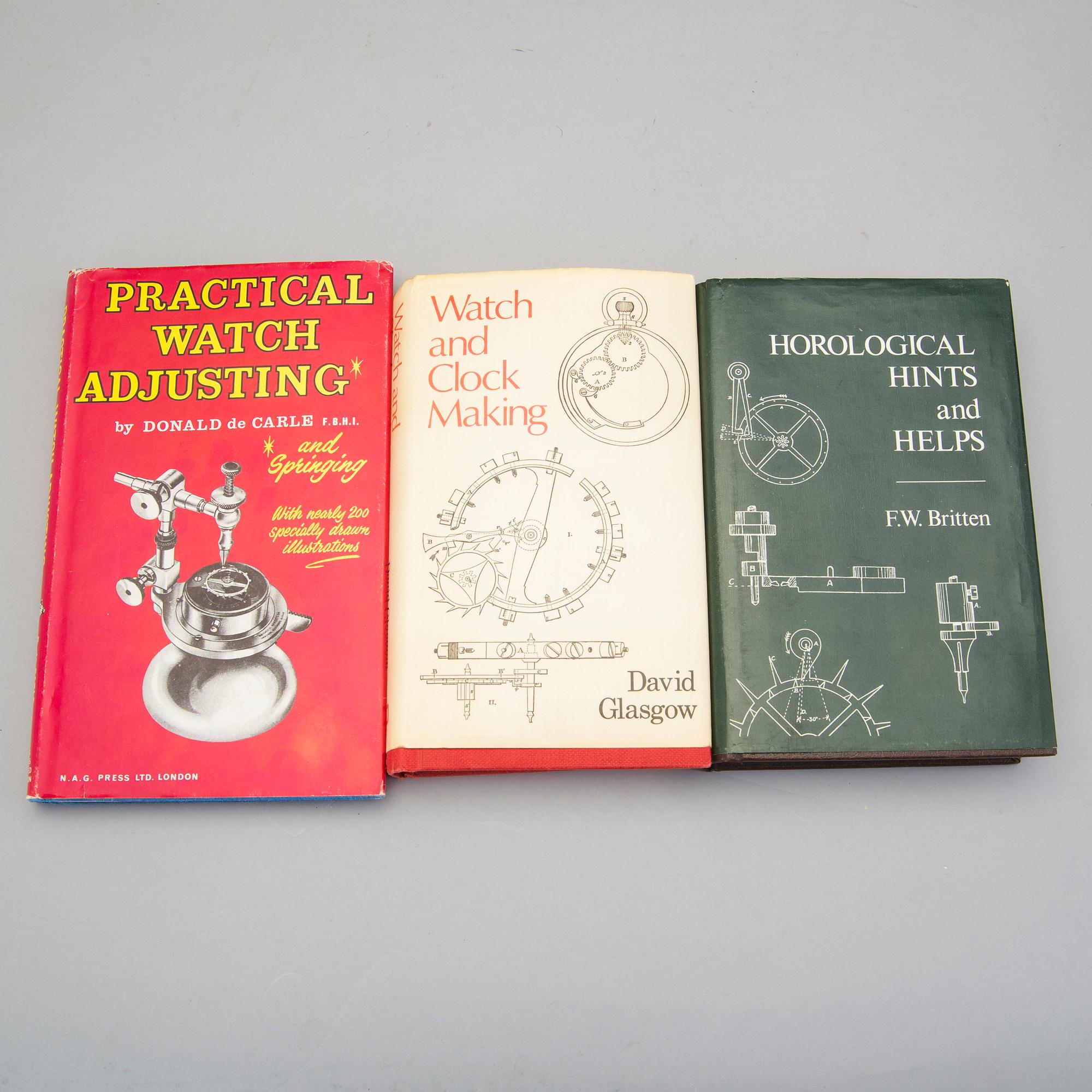 a set of fiftheen  books about clocks.