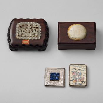 A group of four boxes with covers, China, early 20th Century.