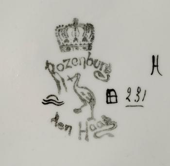 FAT, äggskalsporslin, Rozenburg den Haag, Holland ca 1900.