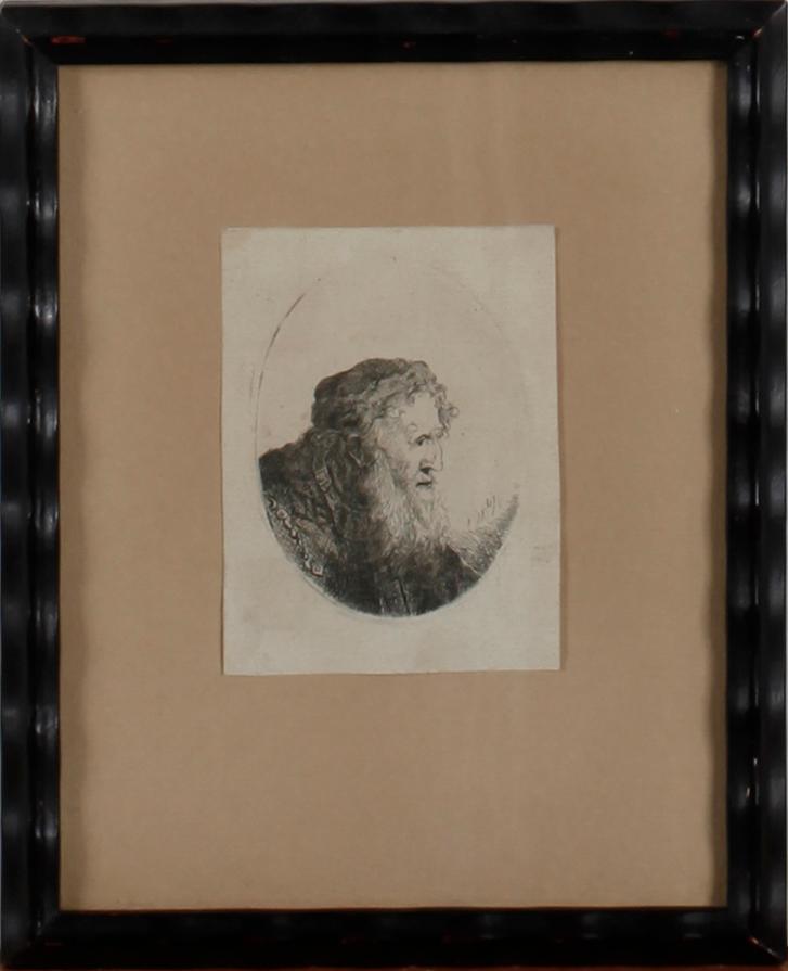REMBRANDT HARMENSZ VAN RIJN, kopior efter, etsningar, 8 st. 1800-tal.