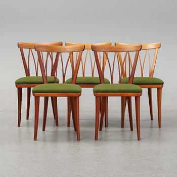 Carl Malmsten, a set of five chairs.