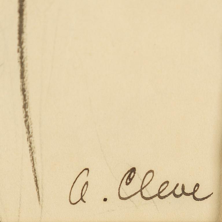 AGNES CLEVE, ink on paper. Signed.