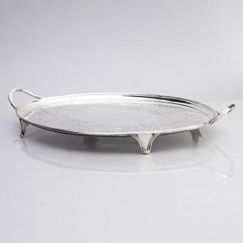 An English 18th century silver tray, mark of John Crouch I & Thomas Hannam, London 1791.