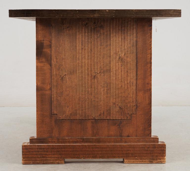 A stained birch desk/library table, possibly by Axel Einar Hjorth, Sweden 1930-40's.