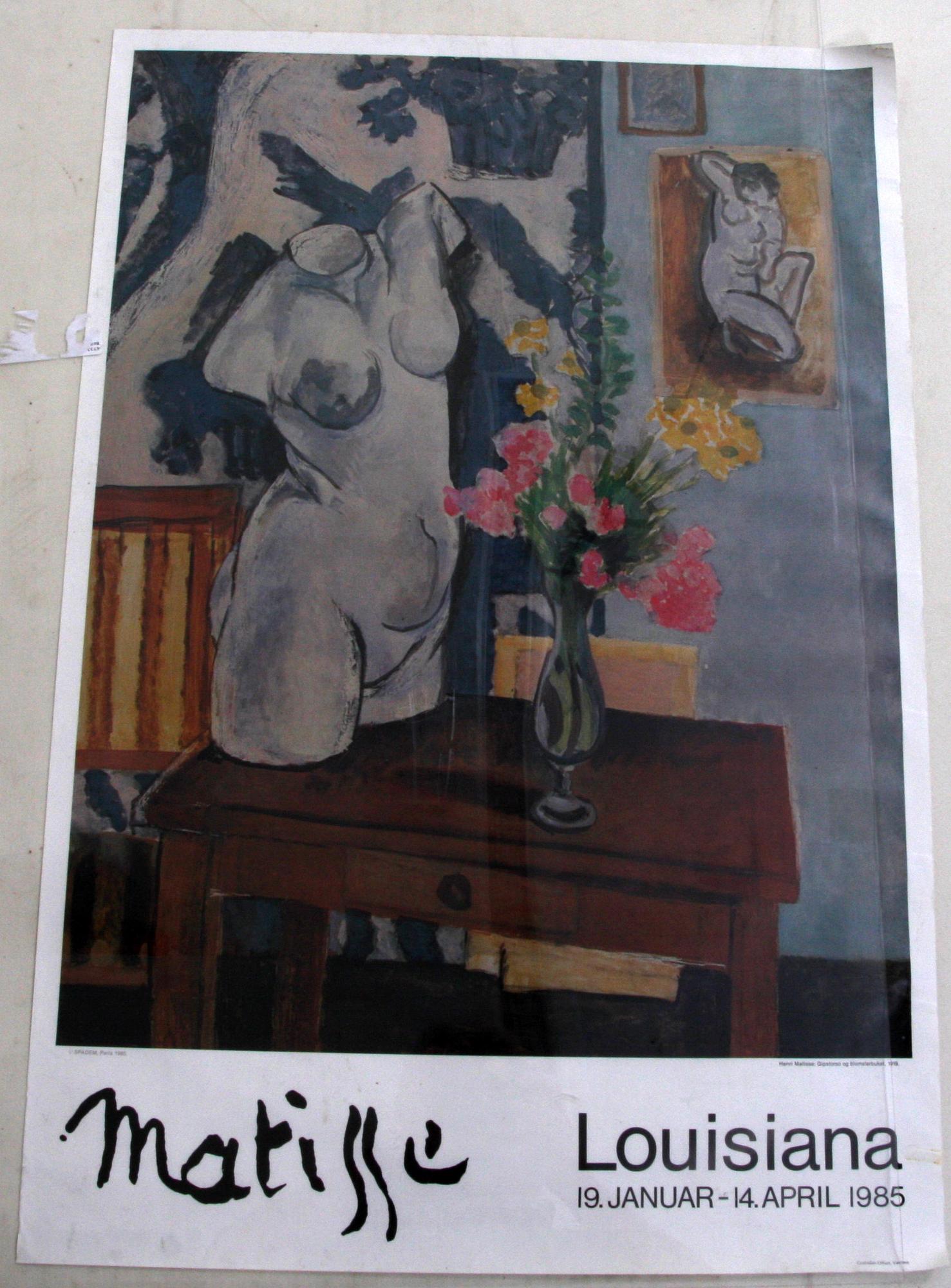 MARC CHAGALL, MATISSE och JOAN MIRO, efter, utställningsaffischer från Louisiana, 3 st.