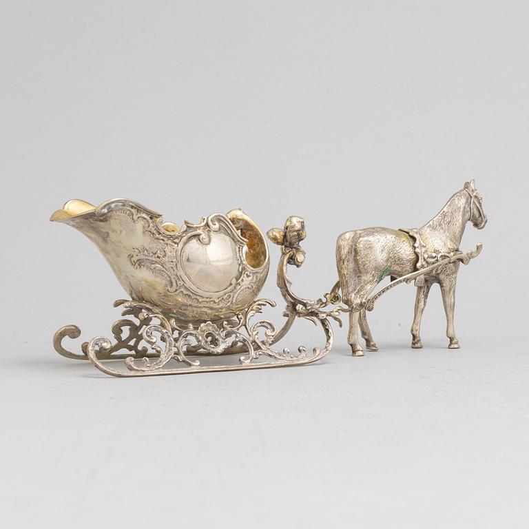 A parcel-gilt silver sculpture / bowl, Swedish import mark.