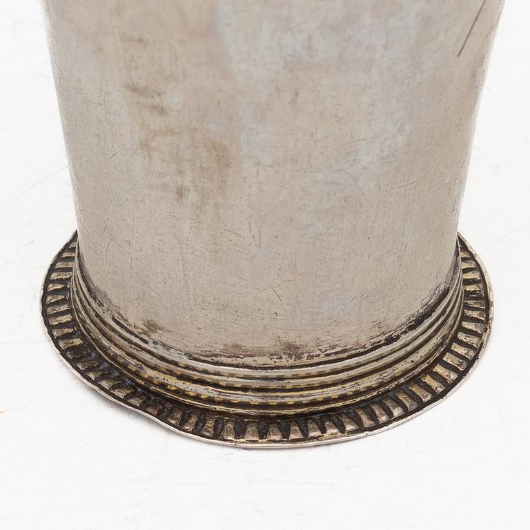 A Swedish silver beaker, mark of JA Starin, Stockholm 1746.