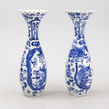 A pair of large Japanese porcelain floor vases, early 20th Century.