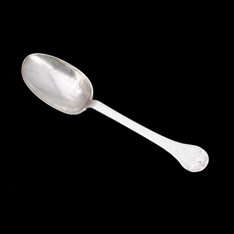 MATSKED, silver. Henning Petri, Nyköping 1700. Vikt 48 g.