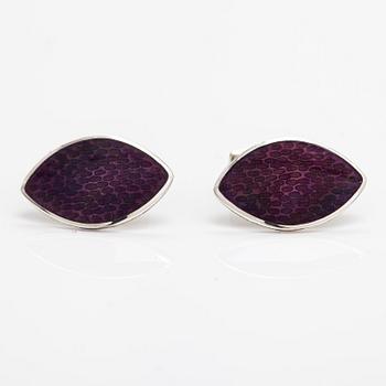 Pekka Piekäinen, A pair of sterling silver cufflinks "Marquise" with enamel. Platinoro, Turku 2008.