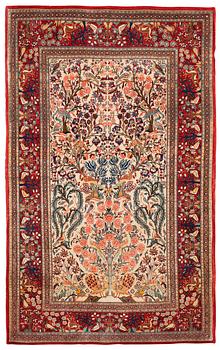 281. SEMI-ANTIQUE KASHAN so called Dabir. 210,5 x 129,5 cm.