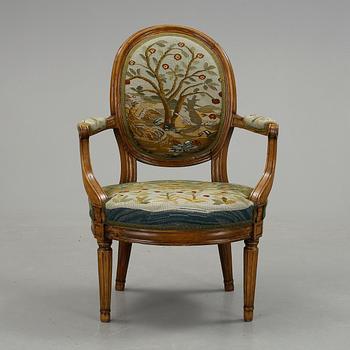 KARMSTOL, gustaviansk stil, 1800-tal.