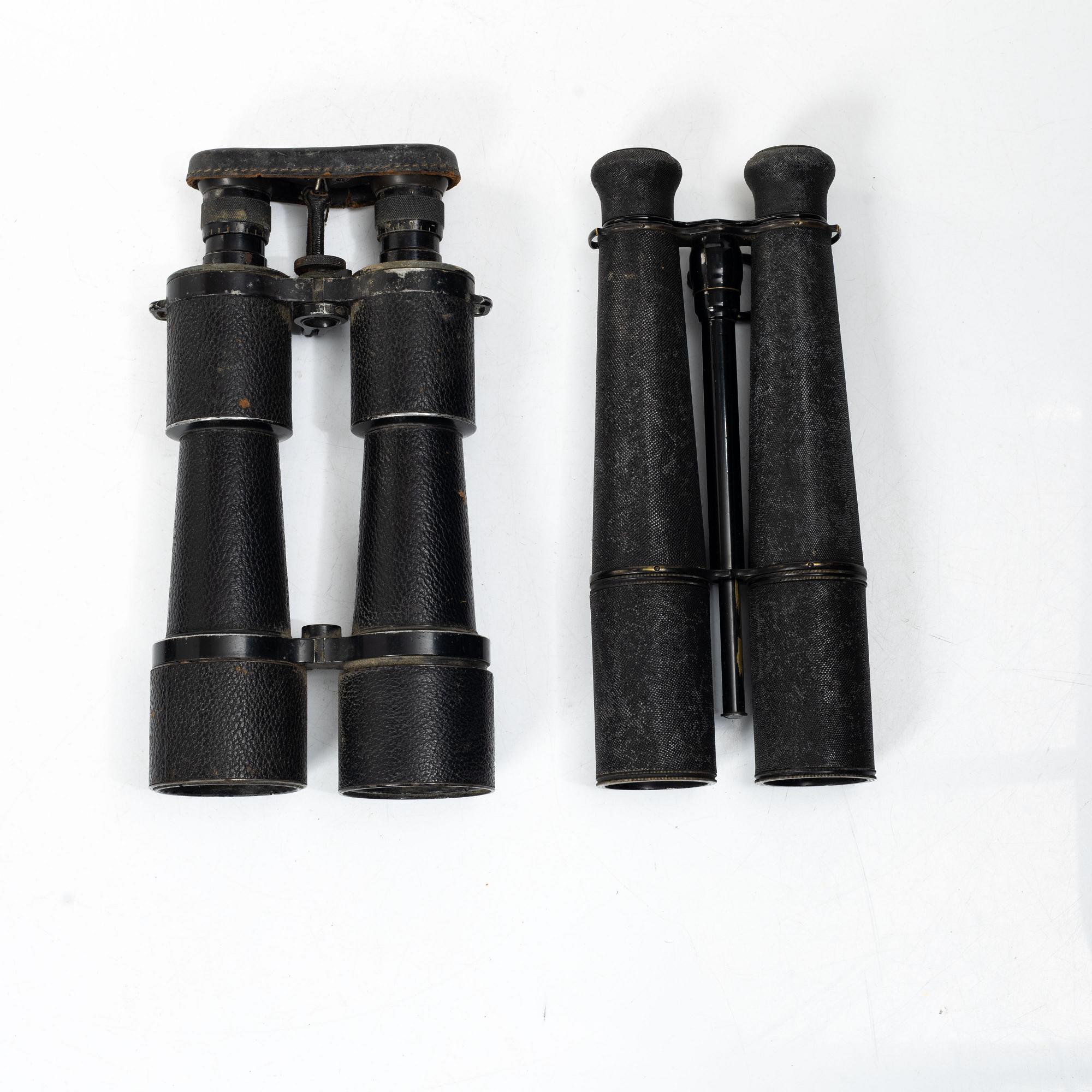 Kikare 2 st, Carl Zeiss Jena DE 10x50 samt en fransk 1800-talskikare.