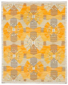 920. CARPET. "Park gulorange". Woven tapestry (Gobelängteknik). 284,5 x 226,5 cm. Signed AB MMF BN.