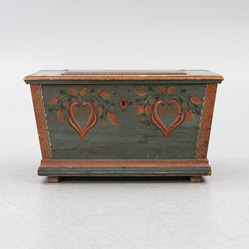 A Swedish painted chest, dated 1815.