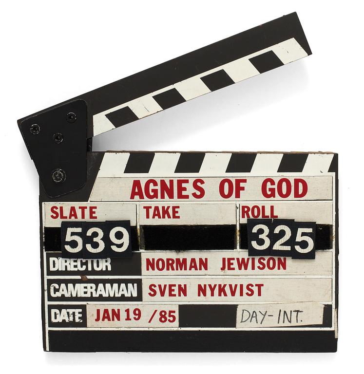 FILMKLAPPA, från inspelningen av filmen "Agnes of God", ("Agnes av Gud"), USA 1985. Regi: Norman Jewison.
