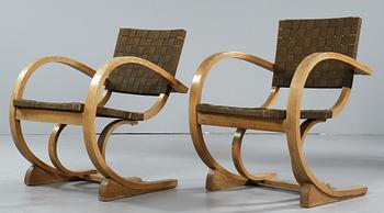 BÖJTRÄSTOLAR, ett par, 1930-tal.