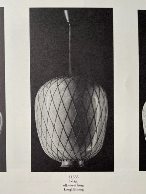 Harald Notini, a pair of ceiling lamps model "11555", Arvid Böhlmarks Lampfabrik, Stockholm, 1940s.