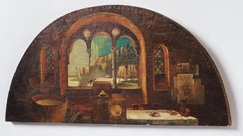 Milić od Mačve, olja på duk lagd på pannå, signerad och daterad 1969, även signerad och daterad 1969 a tergo.