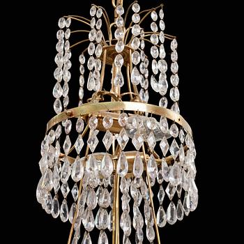A late Gustavian five-light chandelier, circa 1800.