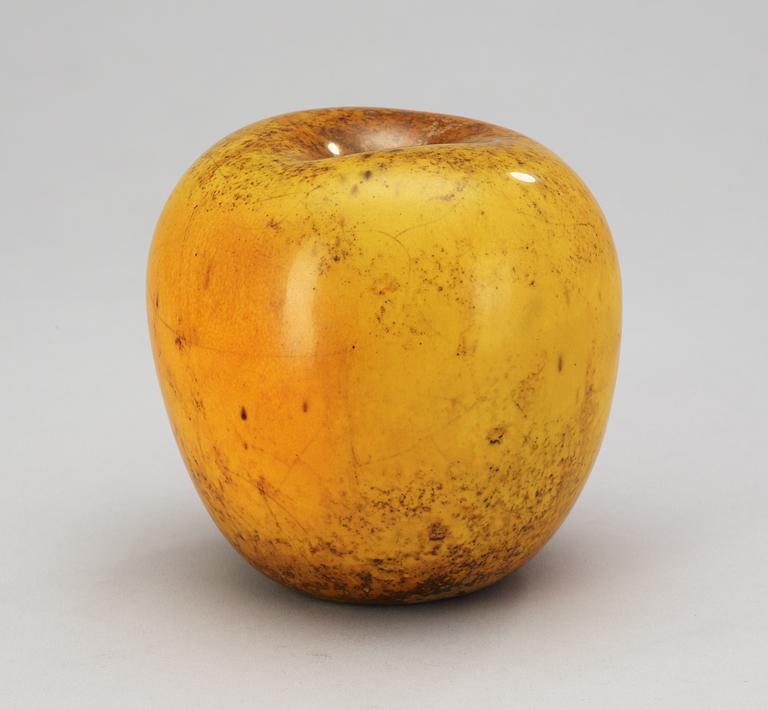 A Hans Hedberg faience apple, Biot, France.