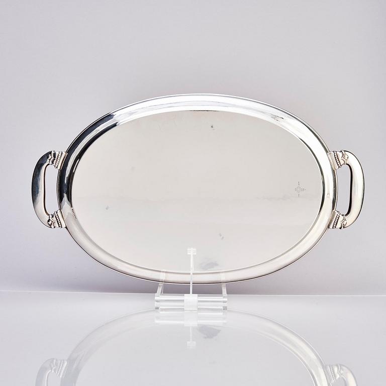 Georg Jensen, a sterling silver tray, model 80 A, Denmark 1990s.