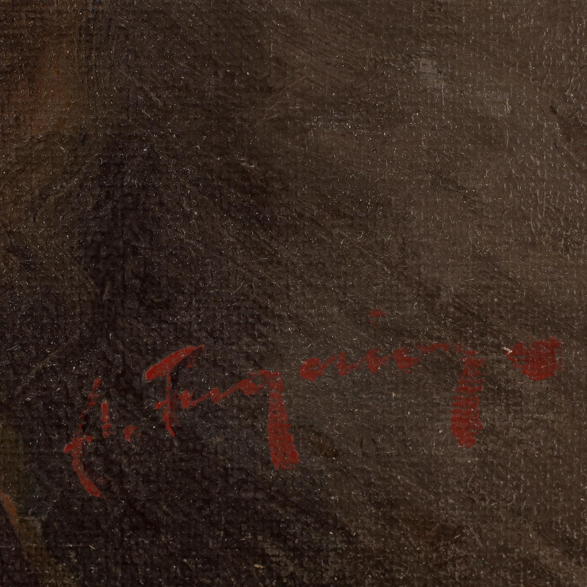 OKÄND KONSTNÄR, olja på duk, otydl sign.