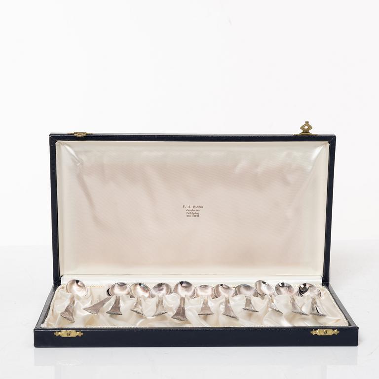 Table spoons 12 pcs, coffee spoons 12 pcs silver, Cohr.