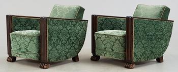 FÅTÖLJER, ett par, Art Déco, 1920/30-tal.