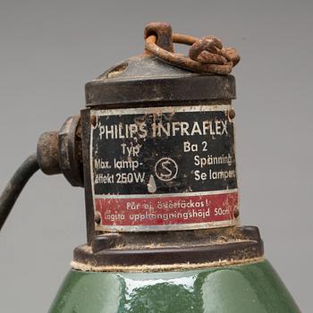 TAKLAMPOR, ett par, Philips Infraflex, 1900-tal.