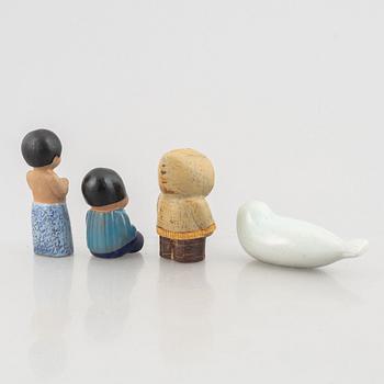 Lisa Larson, a set of four stoneware figurines, Gustavsberg.