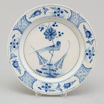 A Rörstrand faience plate, 18th century.