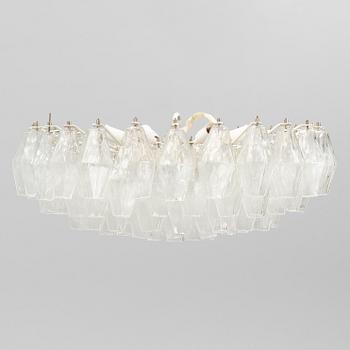 Carlo Scarpa, a 'Polyhedra' nine-light chandelier from Venini, Murano, 1950's/60's.