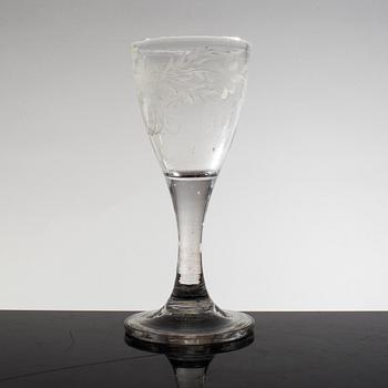 BRÖLLOPSGLAS, glas, daterat 1845.