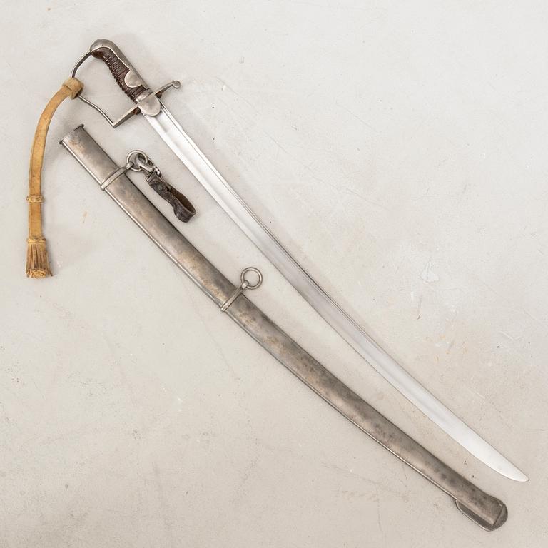 A Swedish artillery sword 1831 pattern with scabbard.