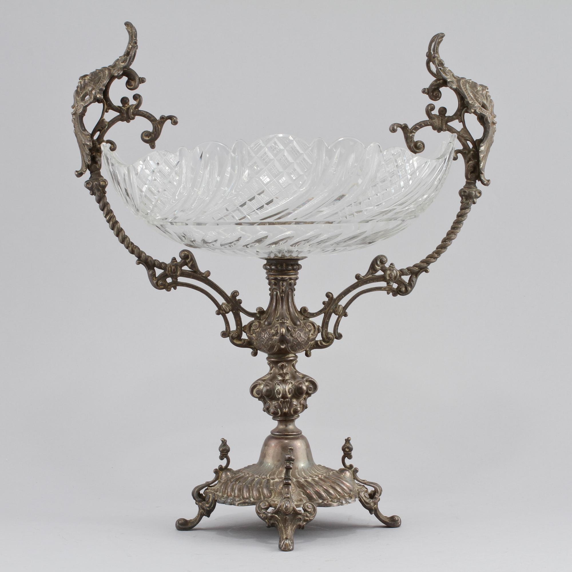 UPPSATSSKÅL, nysilver, Olof Richter, Stockholm, verksam 1884-1936.