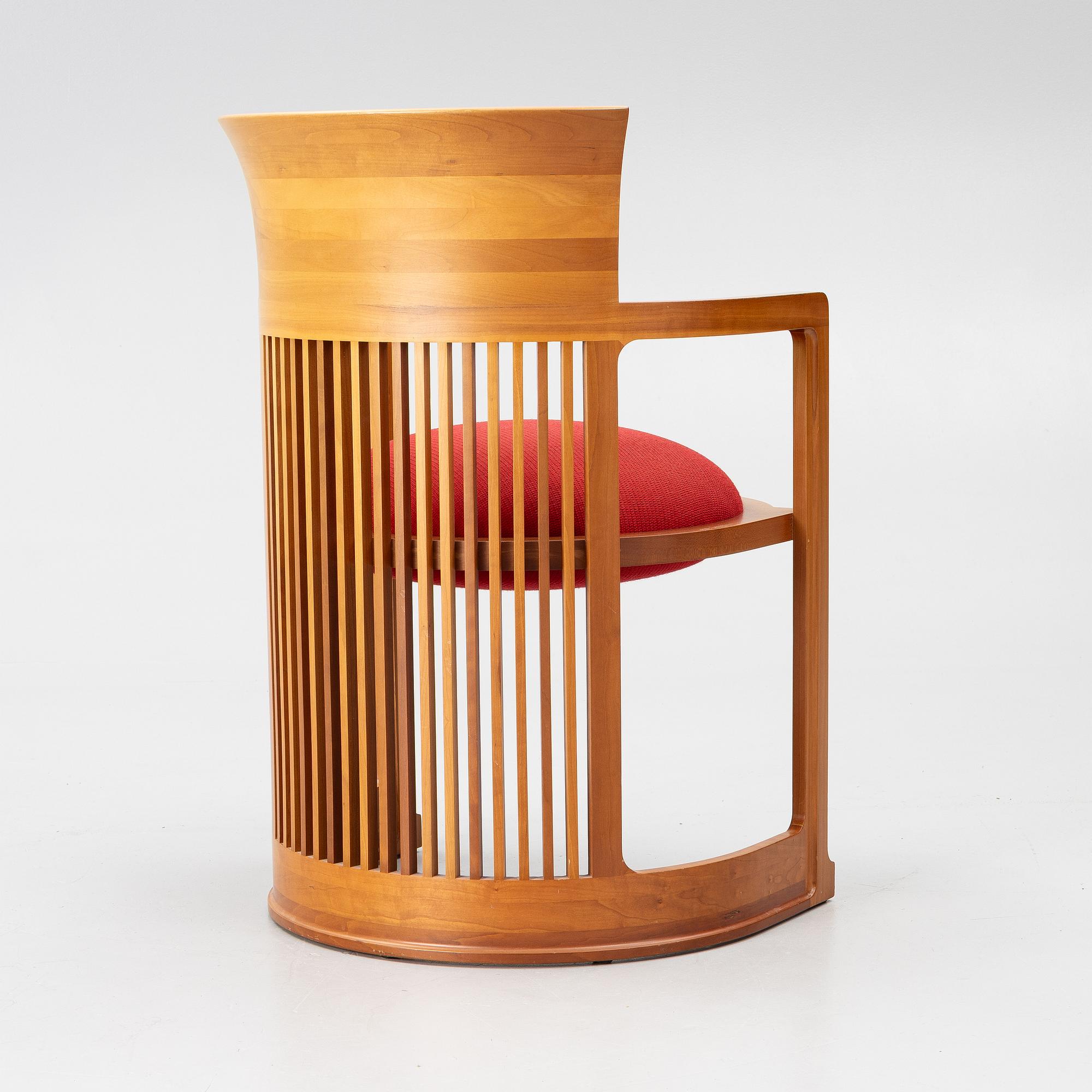Frank Lloyd Wright, karmstol, modellnummer 606, "Barrel", Cassina.