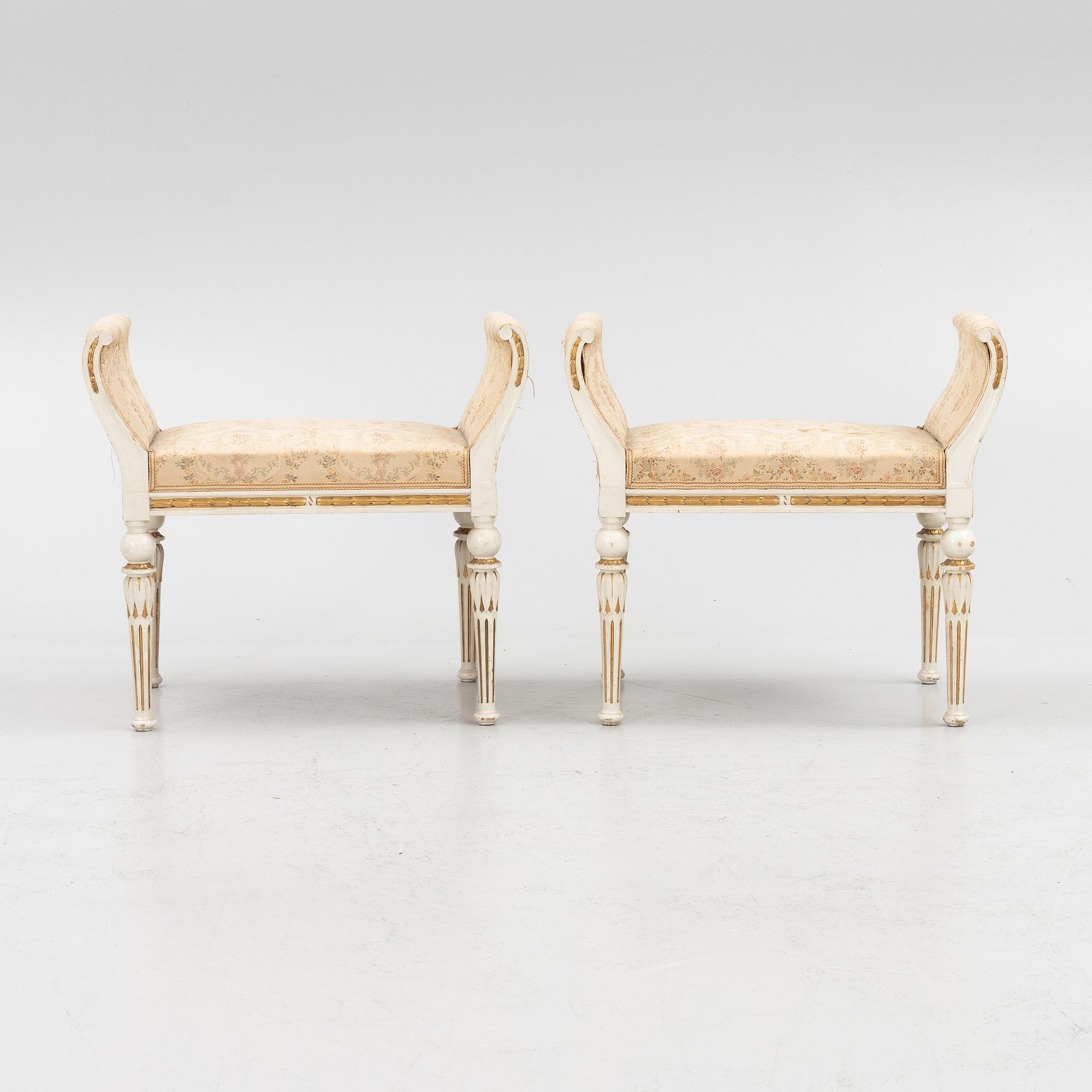 Banketter, ett par, gustaviansk stil, E.Pettersson, tidigt 1900-tal.