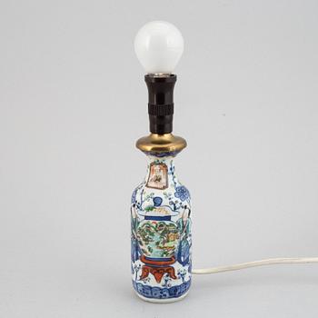 Four different vases, turned into table lamps, Qing dynasty, late 19th/early 20th century.