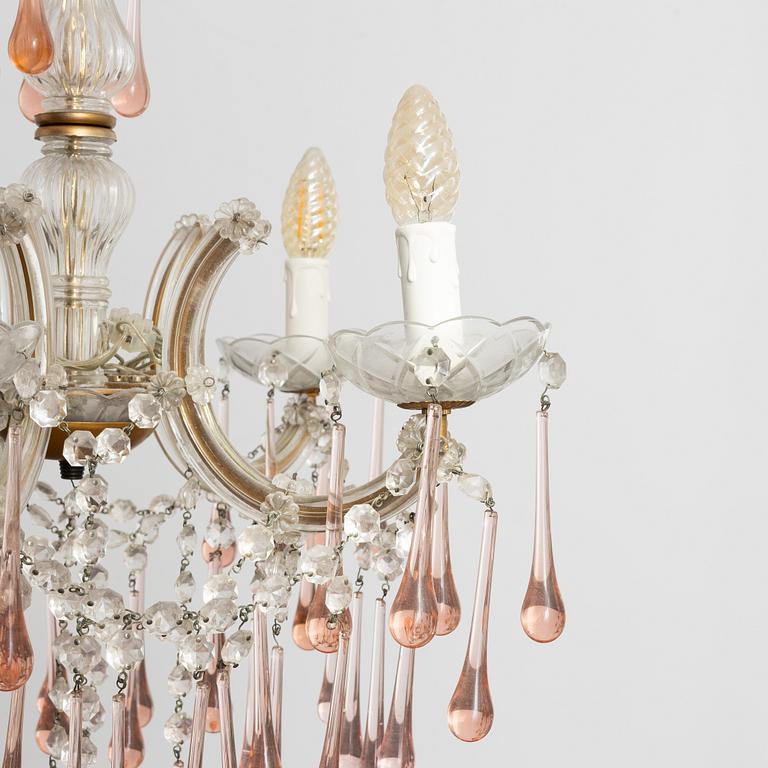 A chandelier, probably Italy, second half of the 20th century.