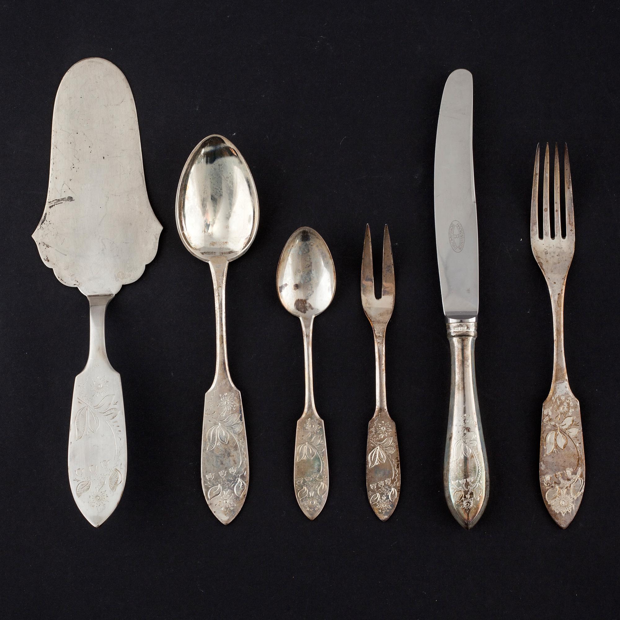 SILVERBESTICK, 34 st, "Tornedal", Oskar Strömbergs efterträdare, Haparanda, 1960-tal.