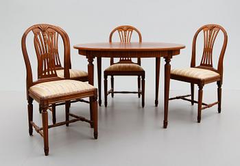 MATGRUPP, 6 delar, gustaviansk stil, 1900-talets andra hälft.